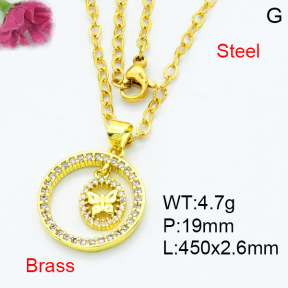 Jusnova  Fashion Brass Necklace  F3N403540aakl-L002
