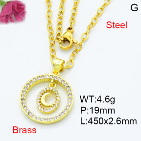 Jusnova  Fashion Brass Necklace  F3N403542aakl-L002
