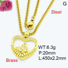 Jusnova  Fashion Brass Necklace  F3N403547aajl-L002