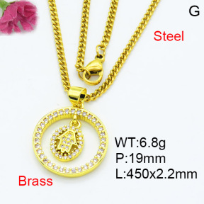 Fashion Brass Necklace  F3N403548aakl-L002