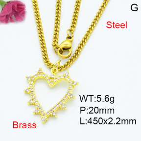 Fashion Brass Necklace  F3N403549avja-L002