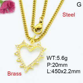 Jusnova  Fashion Brass Necklace  F3N403549avja-L002