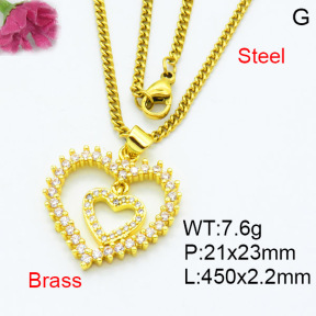 Jusnova  Fashion Brass Necklace  F3N403550aakl-L002