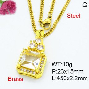 Fashion Brass Necklace  F3N403552aakl-L002