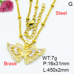 Fashion Brass Necklace  F3N403554aakl-L002