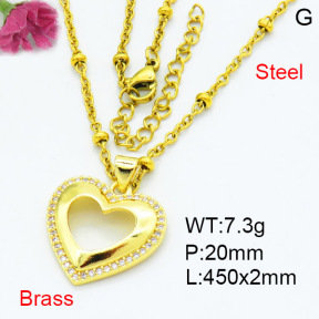 Fashion Brass Necklace  F3N403558baka-L002