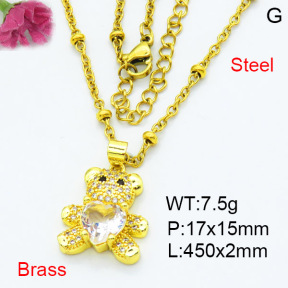 Jusnova  Fashion Brass Necklace  F3N403562aakl-L002