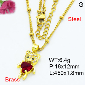 Fashion Brass Necklace  F3N403564aajl-L002