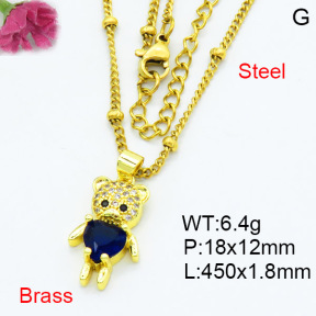 Fashion Brass Necklace  F3N403566aajl-L002