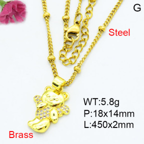 Fashion Brass Necklace  F3N403569avja-L002