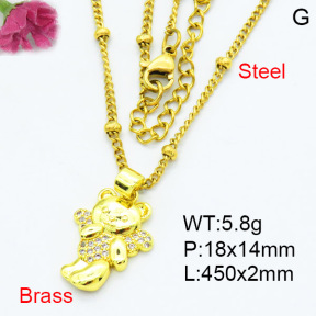 Jusnova  Fashion Brass Necklace  F3N403569avja-L002