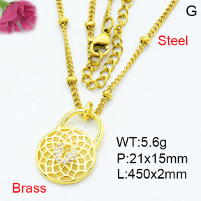 Jusnova  Fashion Brass Necklace  F3N403573avja-L002