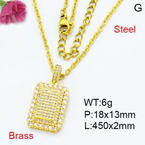 Fashion Brass Necklace  F3N403574bbml-L002