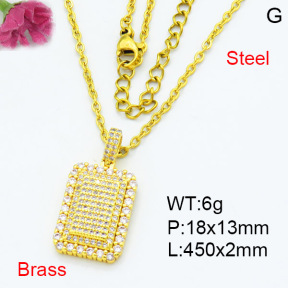 Jusnova  Fashion Brass Necklace  F3N403574bbml-L002