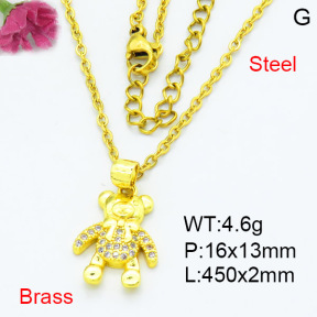 Fashion Brass Necklace  F3N403575avja-L002