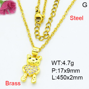 Fashion Brass Necklace  F3N403576avja-L002