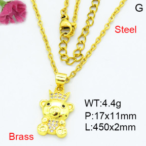 Fashion Brass Necklace  F3N403577avja-L002