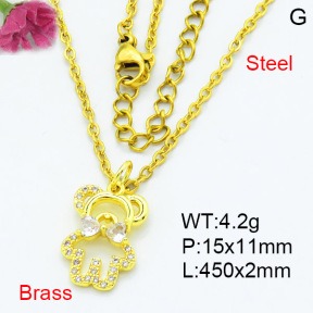 Fashion Brass Necklace  F3N403578vail-L002