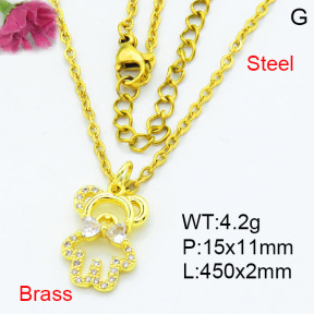 Jusnova  Fashion Brass Necklace  F3N403578vail-L002
