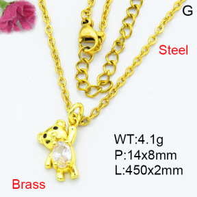 Fashion Brass Necklace  F3N403579vaia-L002