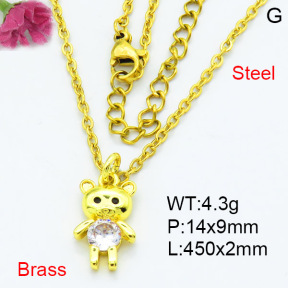 Fashion Brass Necklace  F3N403580vaia-L002