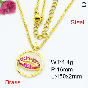 Fashion Brass Necklace  F3N403581aajl-L002