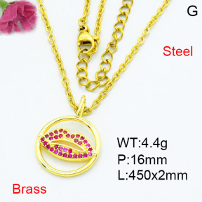 Jusnova  Fashion Brass Necklace  F3N403581aajl-L002