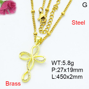 Fashion Brass Necklace  F3N403588baka-L002