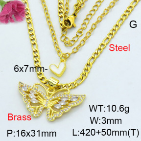 Fashion Brass Necklace  F3N403591vbmb-L002