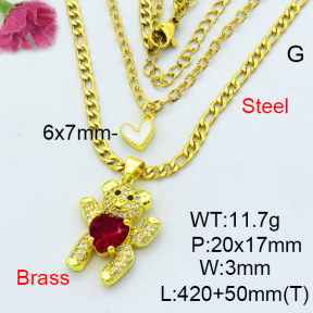 Fashion Brass Necklace  F3N403592vbll-L002