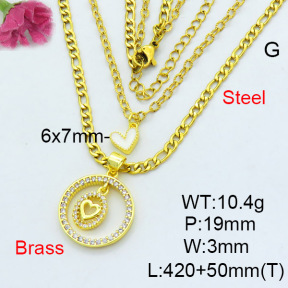 Jusnova  Fashion Brass Necklace  F3N403593avja-L002
