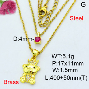 Fashion Brass Necklace  F3N403602baka-L002