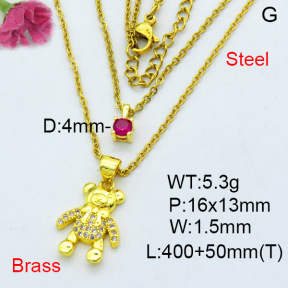 Fashion Brass Necklace  F3N403603baka-L002