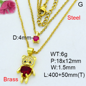 Fashion Brass Necklace  F3N403604aakl-L002