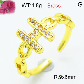 Fashion Brass Ring  F3R400548baka-L002