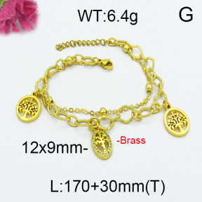Fashion Brass Bracelet  F5B400049vbpb-J71