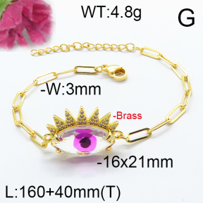 Fashion Brass Bracelet  F6B404647vbpb-J66