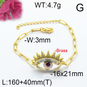 Fashion Brass Bracelet  F6B404656vbpb-J66