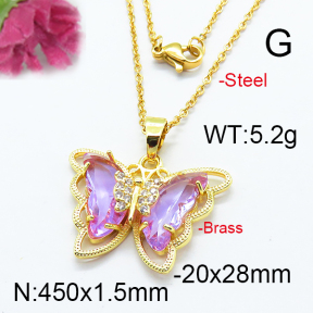 Fashion Brass Necklace  F6N403249vbnl-J66