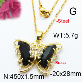 Fashion Brass Necklace  F6N403250vbnl-J66