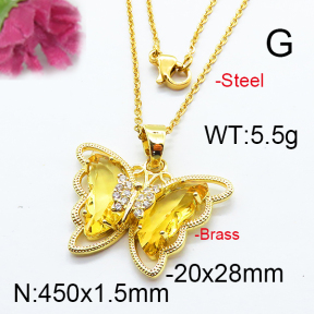 Fashion Brass Necklace  F6N403251vbnl-J66