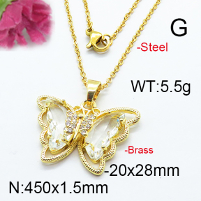 Fashion Brass Necklace  F6N403252vbnl-J66