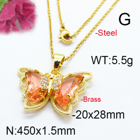 Fashion Brass Necklace  F6N403254vbnl-J66