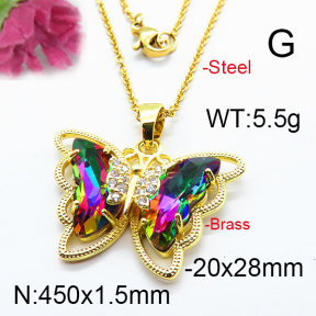 Fashion Brass Necklace  F6N403256vbnl-J66