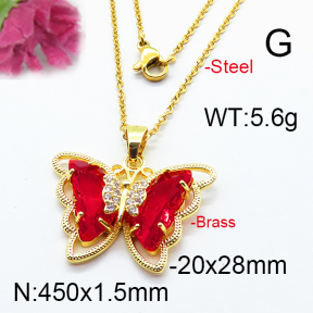 Fashion Brass Necklace  F6N403257vbnl-J66