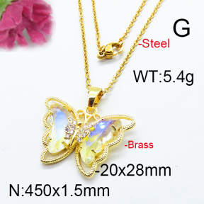 Fashion Brass Necklace  F6N403259vbnl-J66