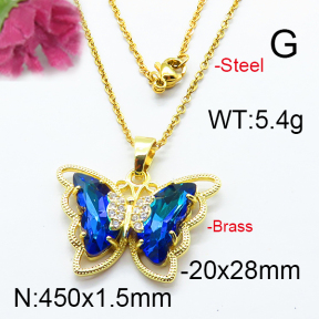 Fashion Brass Necklace  F6N403260vbnl-J66