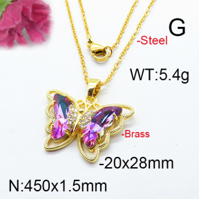 Fashion Brass Necklace  F6N403262vbnl-J66