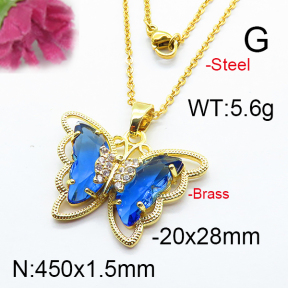 Fashion Brass Necklace  F6N403263vbnl-J66