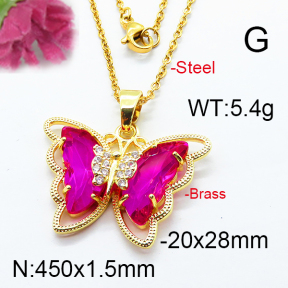 Fashion Brass Necklace  F6N403265vbnl-J66